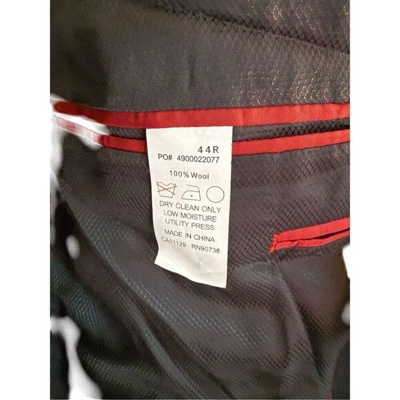 Alfani Exclusively For Macy’s 100% Wool Pin Striped Formal Blazer Coat 44R - Picture 5 of 15